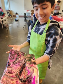 Day Off Suminagashi Paper Marbling and Mixed Media (Ages 5-10)